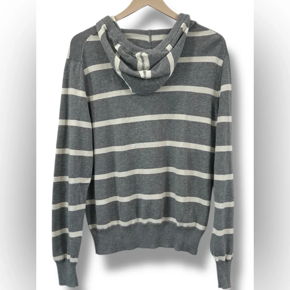 Frederik Anderson Copenhagen Men’s Grey Striped Cotton Nautical Button Sweater M